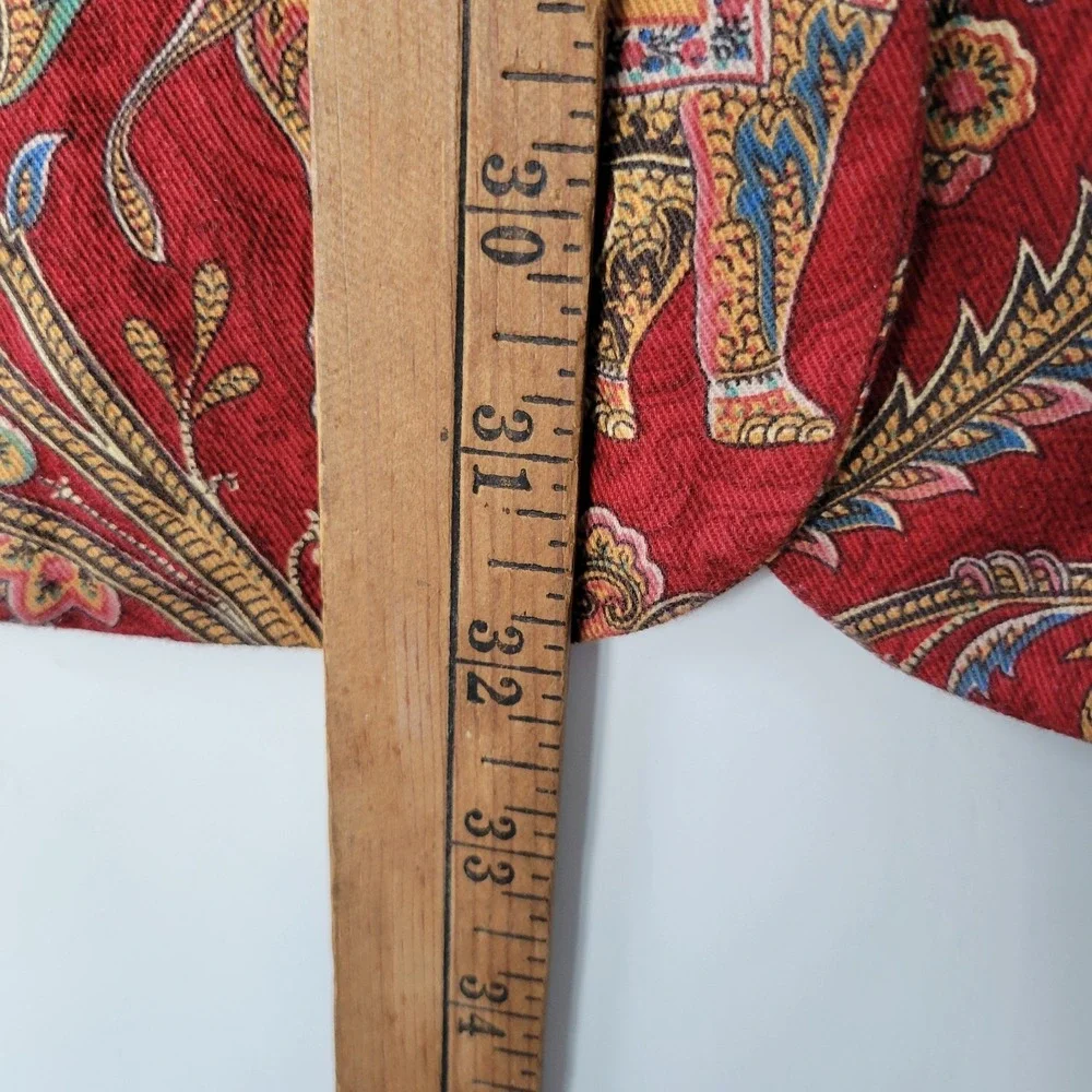 Positive Attitude Tapestry Skirt Set Womens Petite Red Vintage Animal Print EXCL